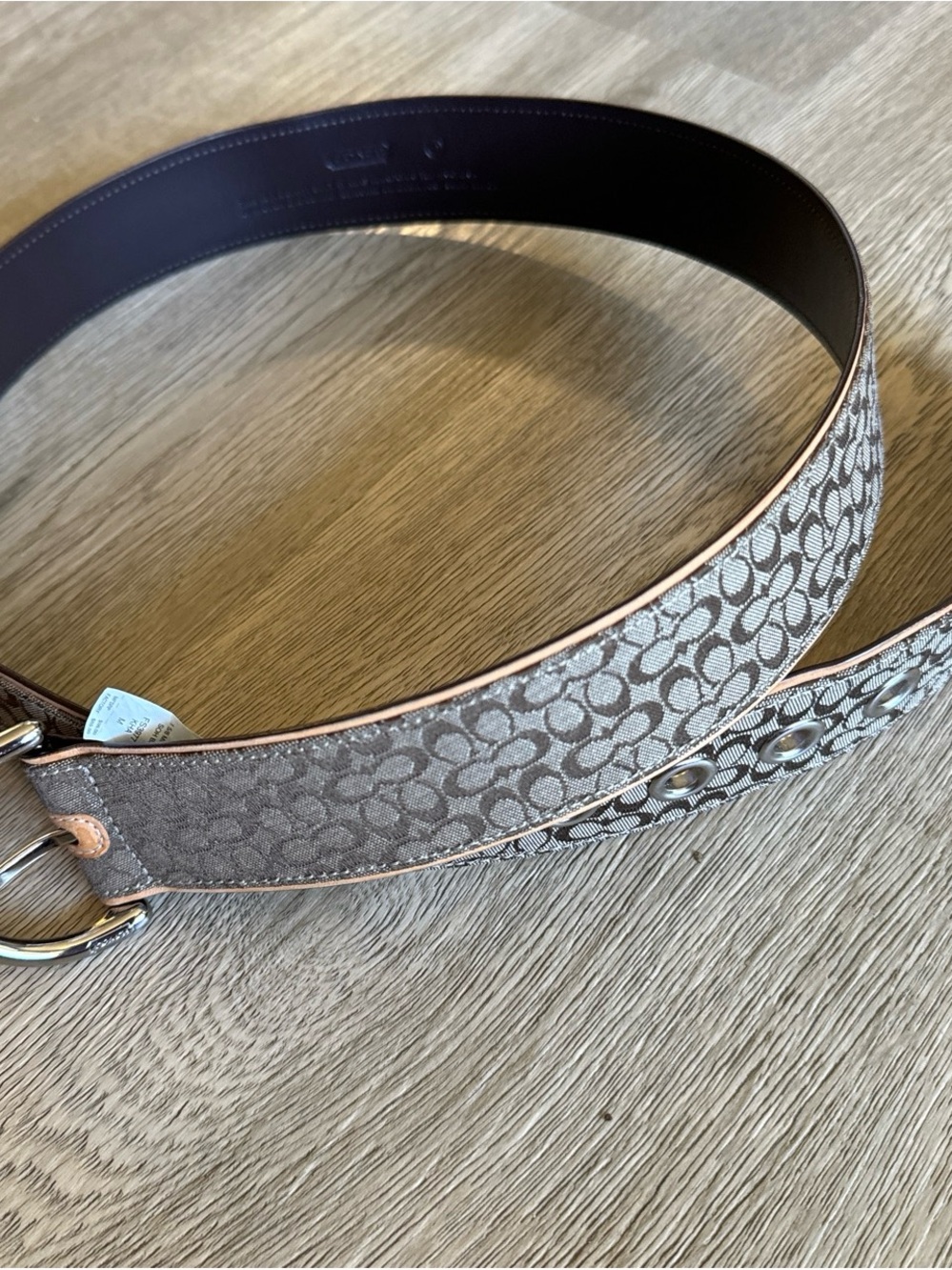 Coach Signature Canvas Belt - Neutral Tan/Khaki